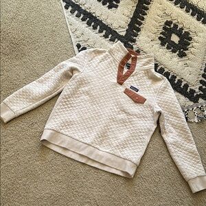 Patagonia Quilted Pullover - Cream and redish-brown color size M